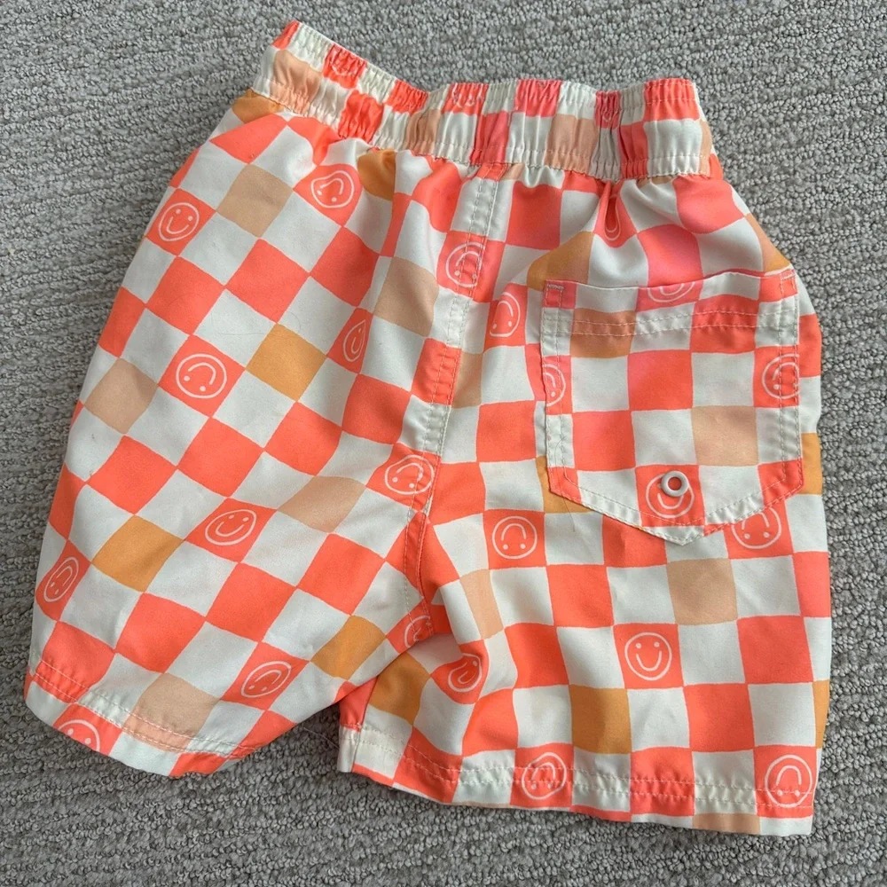 Cat & Jack Orange and Cream Checkered Shorts